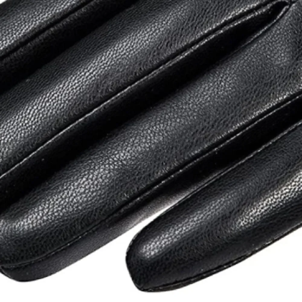 Winter Leather Gloves Black